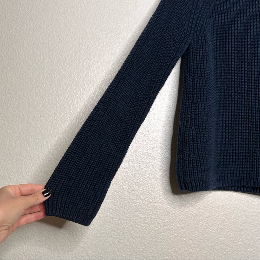 Quince 100% Organic Cotton Fisherman Crew Sweater Navy Small - Picture 4 of 9